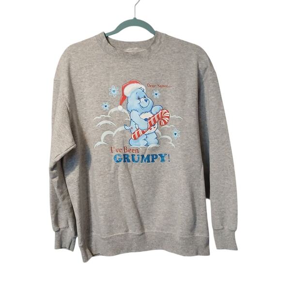 Care Bears Christmas Sweatshirt Sweater Dear Santa I’ve Been Grumpy Vintage READ - Picture 1 of 6
